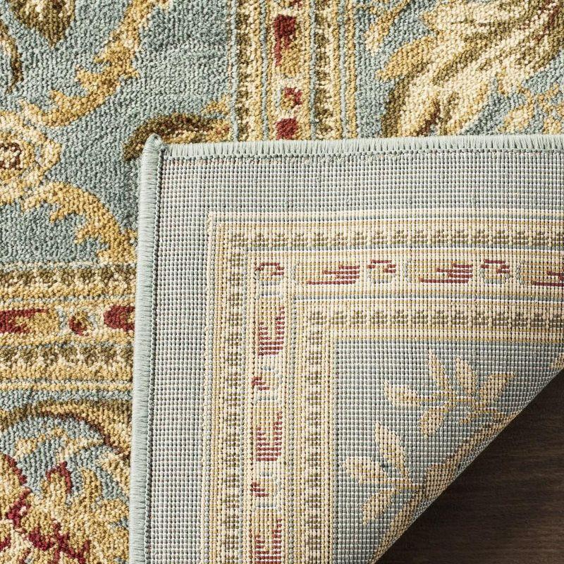 Elegant Blue Floral Trellis 5'3" x 7'6" Synthetic Area Rug