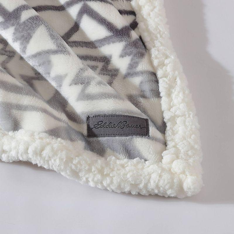 Eddie Bauer Printed Plush Fleece/Sherpa Throw Blankets