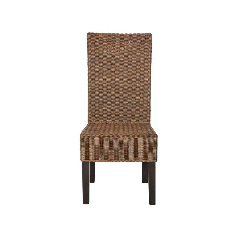 Arjun 18" H Wicker Dining Chair (Set of 2) - SEA8013 - Brown/Multi - Safavieh
