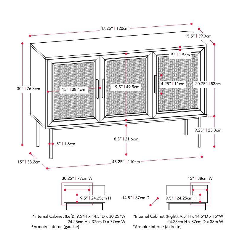 Emmet Sideboard Buffet with Cane Doors - CorLiving