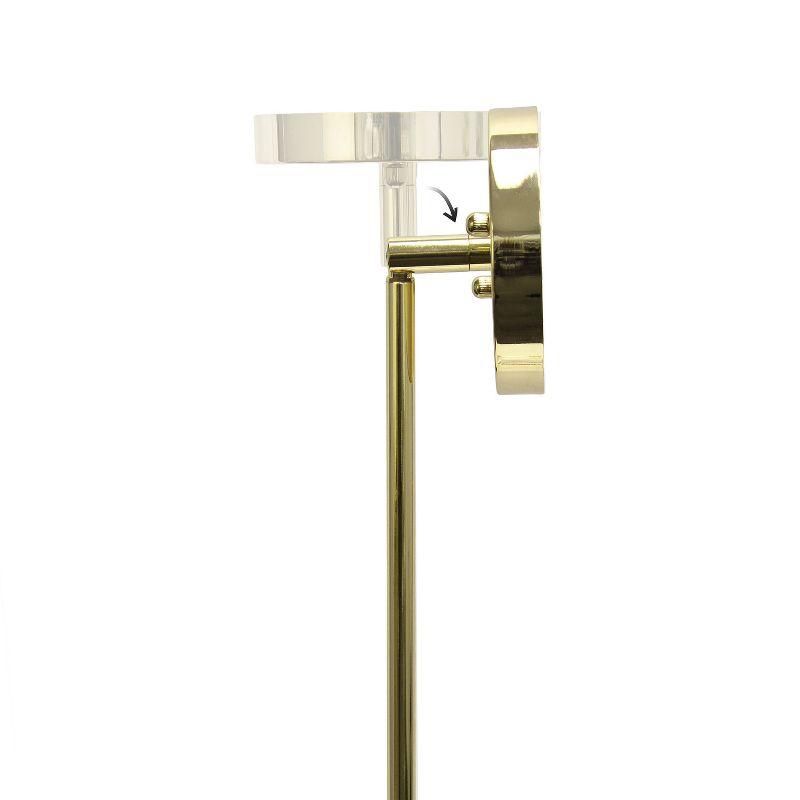 1-Light 5.75" Minimalist Industrial Farmhouse Adjustable Hanging Clear Cylinder Glass Pendant Gold - Lalia Home: UL Listed, Metal Body