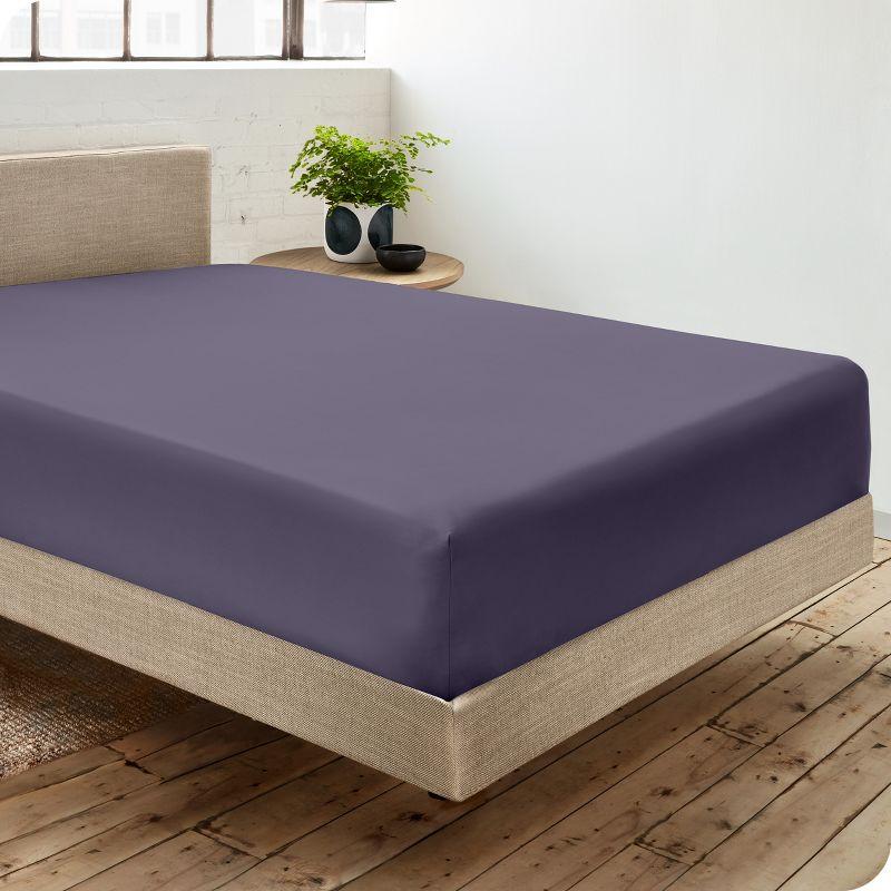 Bare Home 260 Thread Count Organic Cotton Percale Fitted Sheet
