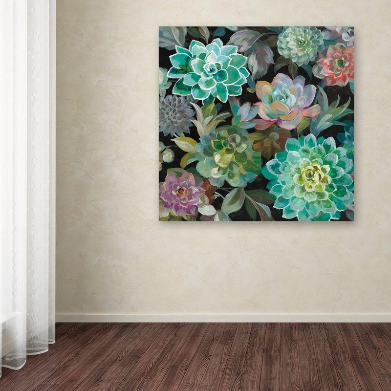 Trademark Fine Art -Danhui Nai 'Floral Succulents v2 Crop' Canvas Art