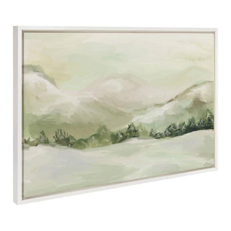 Kate & Laurel All Things Decor 23"x33" Sylvie Winter Landscape 3 Framed Canvas Wall Art by Annie Quigley White Nature Holiday Snow