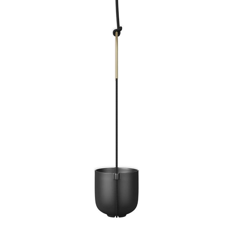 Bolo Soft Curve Black Ceramic Indoor/Outdoor Hanging Planter