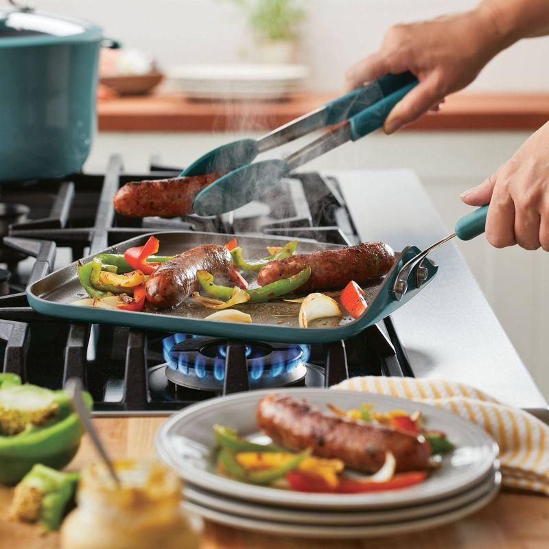 Rachael Ray Rachael Ray Cook + Create Aluminum Nonstick Square Stovetop Griddle Pan, 11-Inch