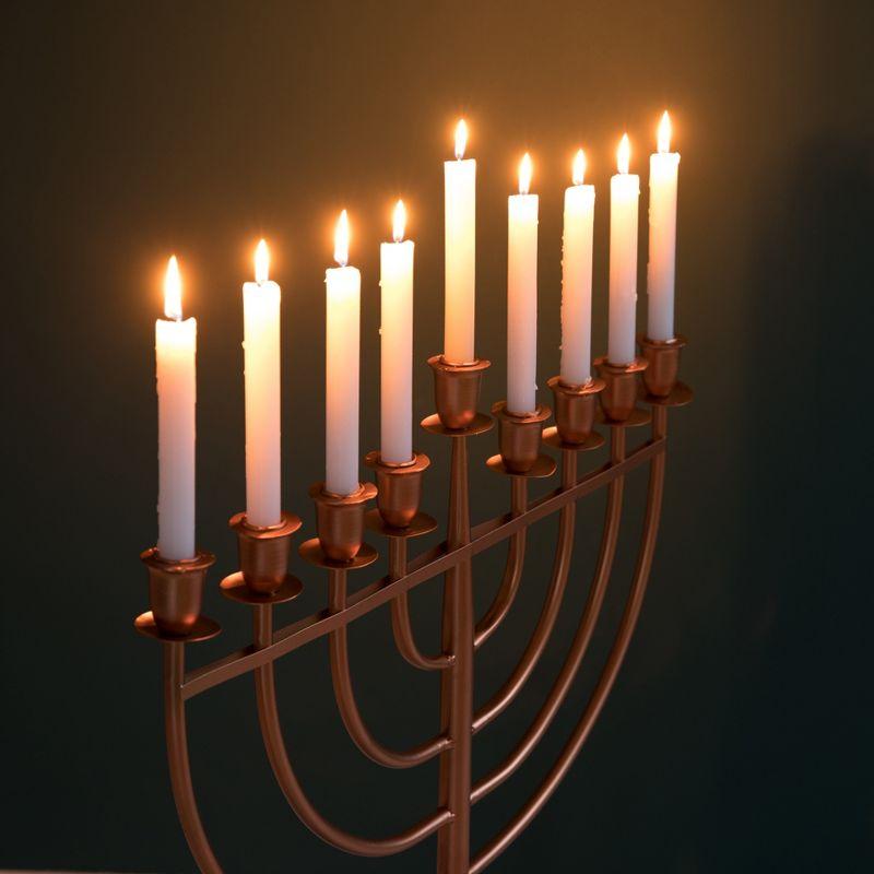 Modern Brass Hanukkah Menorah with 9 Branches