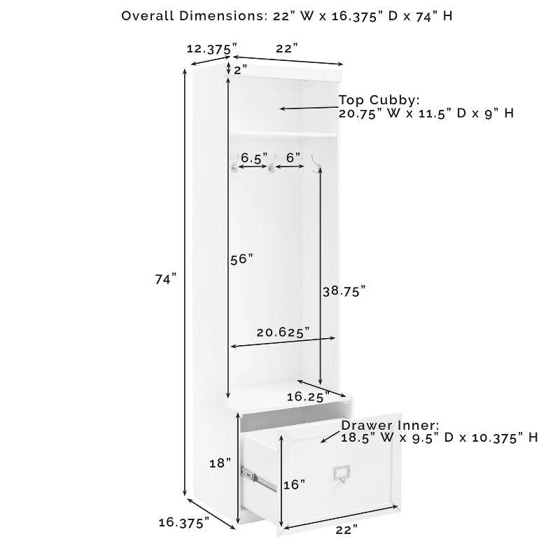 Gray Modular Hall Tree with Storage and Hooks