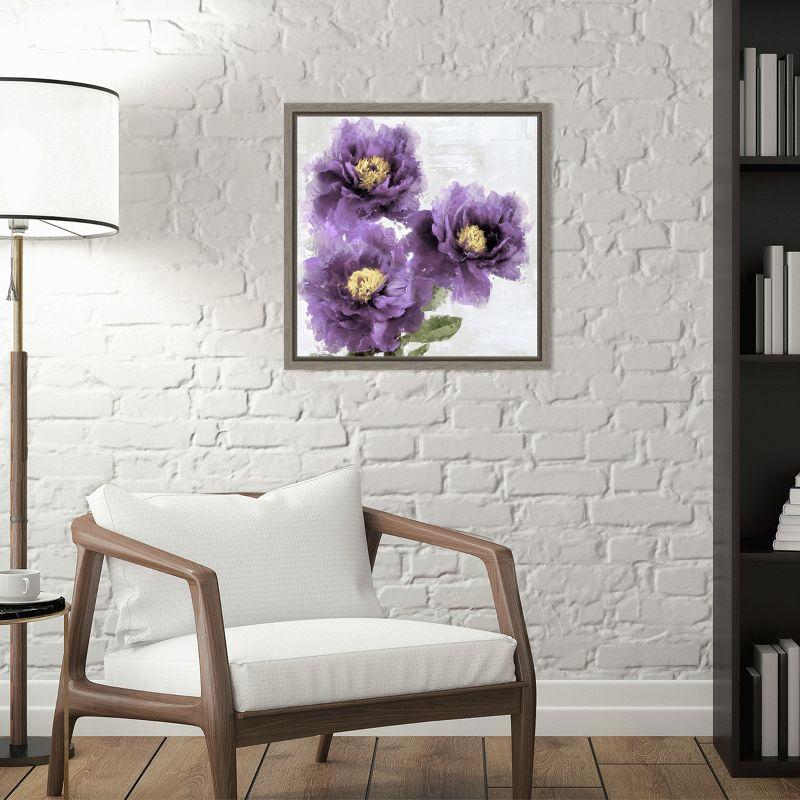 Amanti Art Purple Bloom I by Jesse Stevens Canvas Wall Art Print Framed 16 x 16-in.