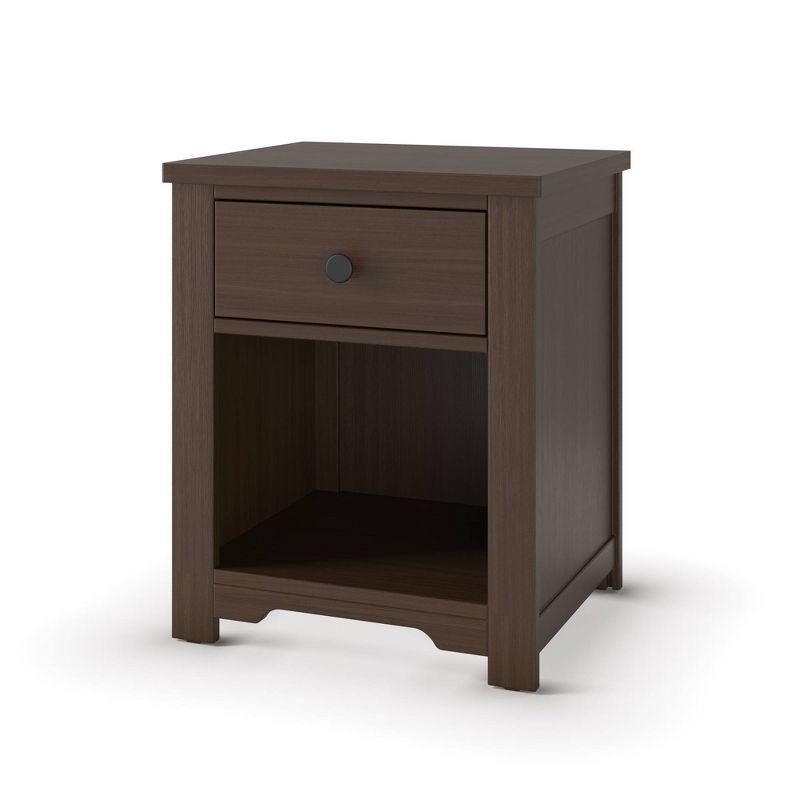 Harmony Brushed Truffle Pine Nightstand with Nickel-Tone Knob