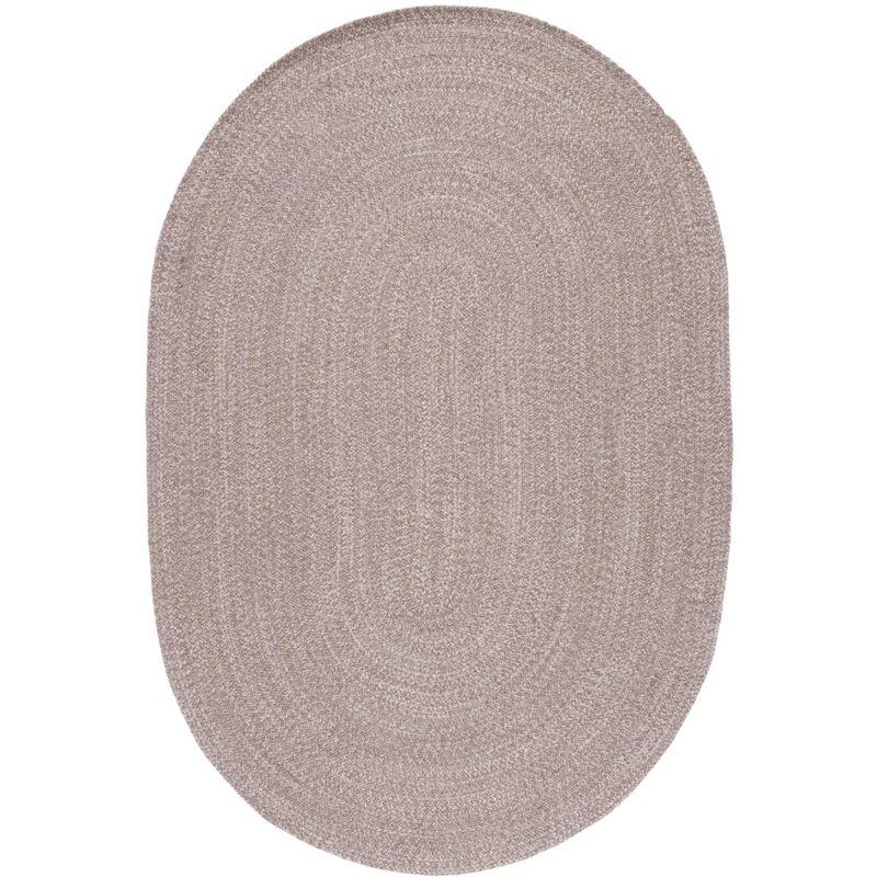Braided BRD256 Hand Woven Indoor Area Rug - Ivory/Beige - 4'x6' Oval - Safavieh