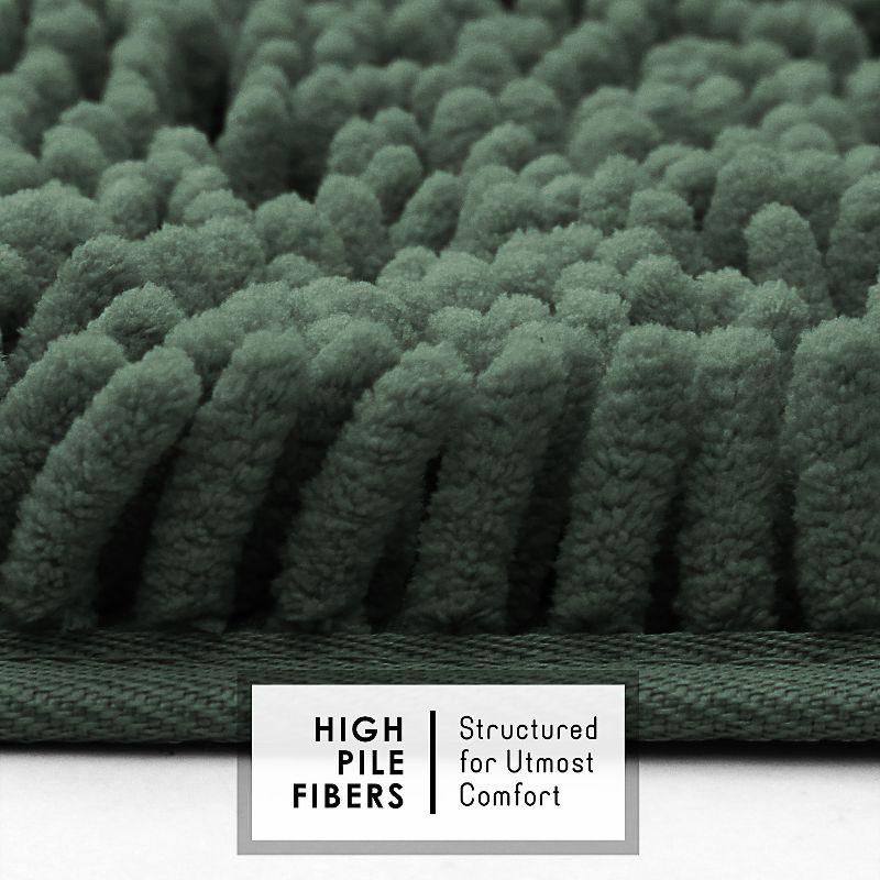 Hearth & Harbor Bathroom Rugs, Chenille Bath Mat - Hunter Green Bath Rug, 26x44