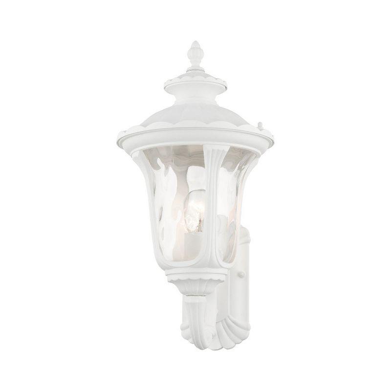 Oxford White Aluminum Outdoor Wall Sconce with Bell Shade