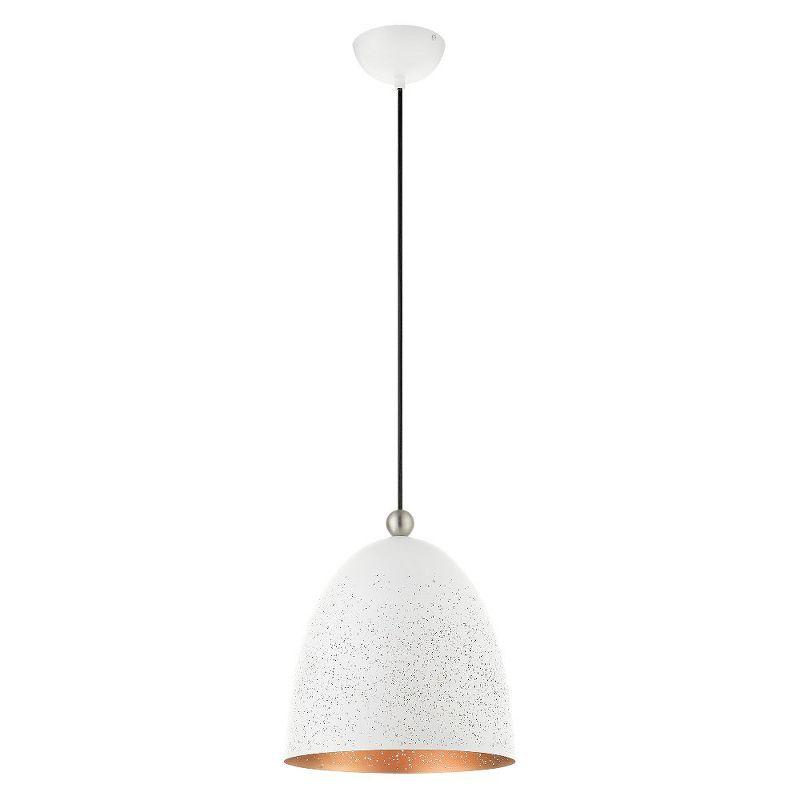 Livex Lighting Arlington 1 - Light Pendant in  White/Brushed Nickel