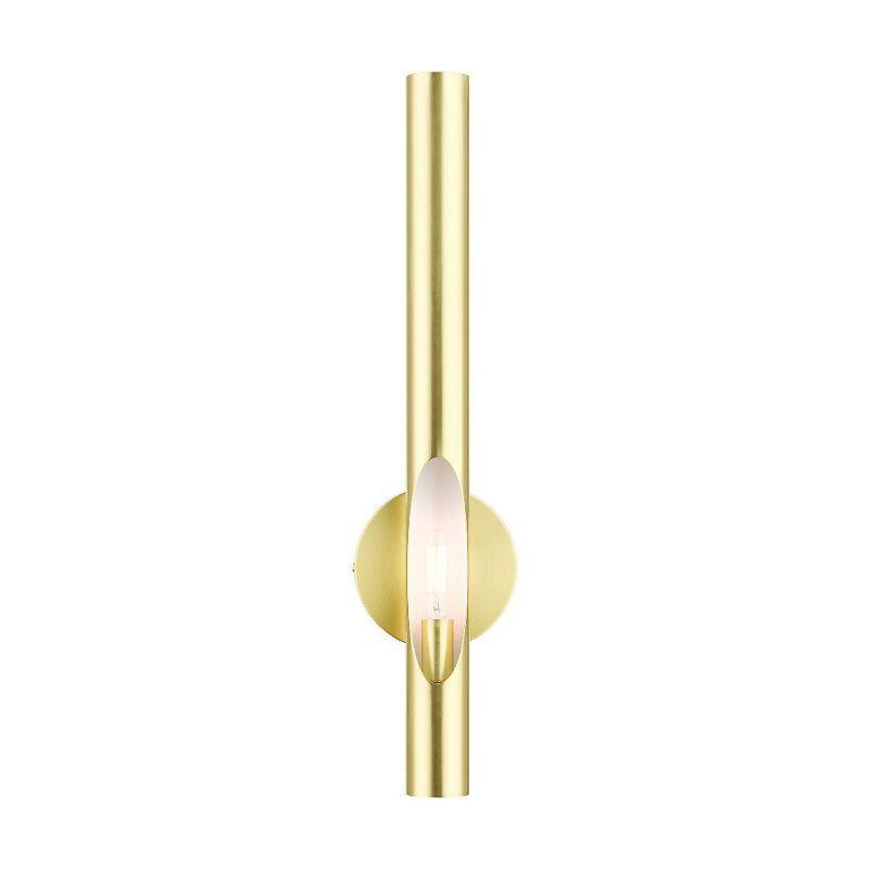 Acra Contemporary Satin Brass 1-Light Dimmable Sconce