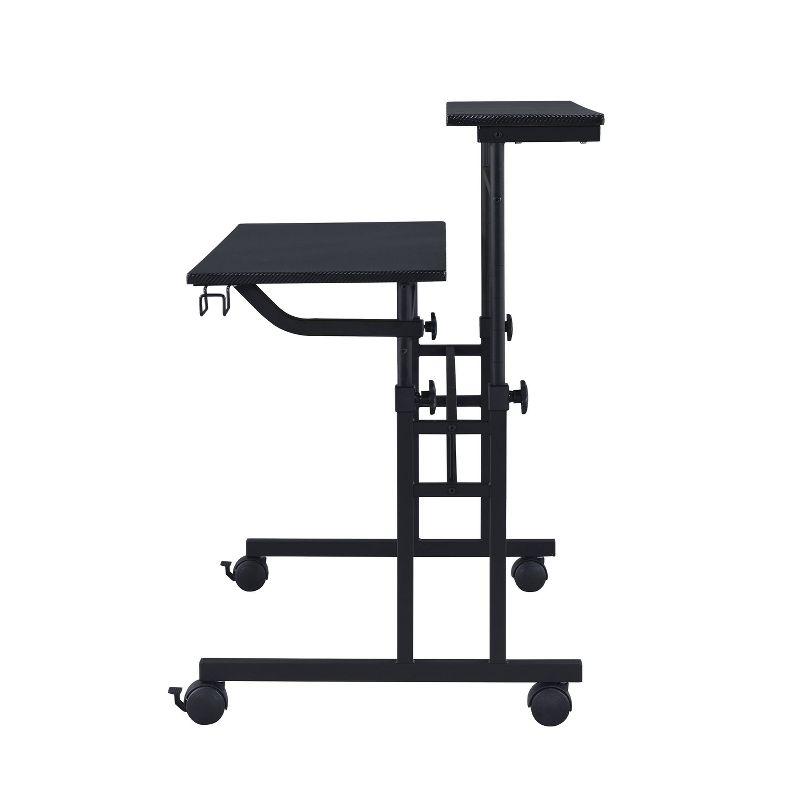 Inbox Zero Mobili Rolling Writing Desk – Height Adjustable with Moveable Shelf & Locking Wheels