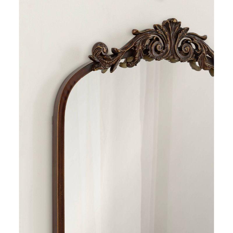 Kate & Laurel All Things Decor 21"x32" Arendahl Traditional Arch Mirror with Shelf Bronze: Elegant Wall-Mounted Metal Frame