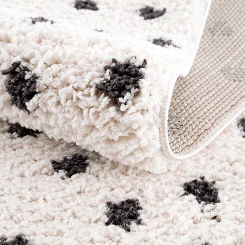 Hauteloom Chaia Dotted Black & White Plush Rug