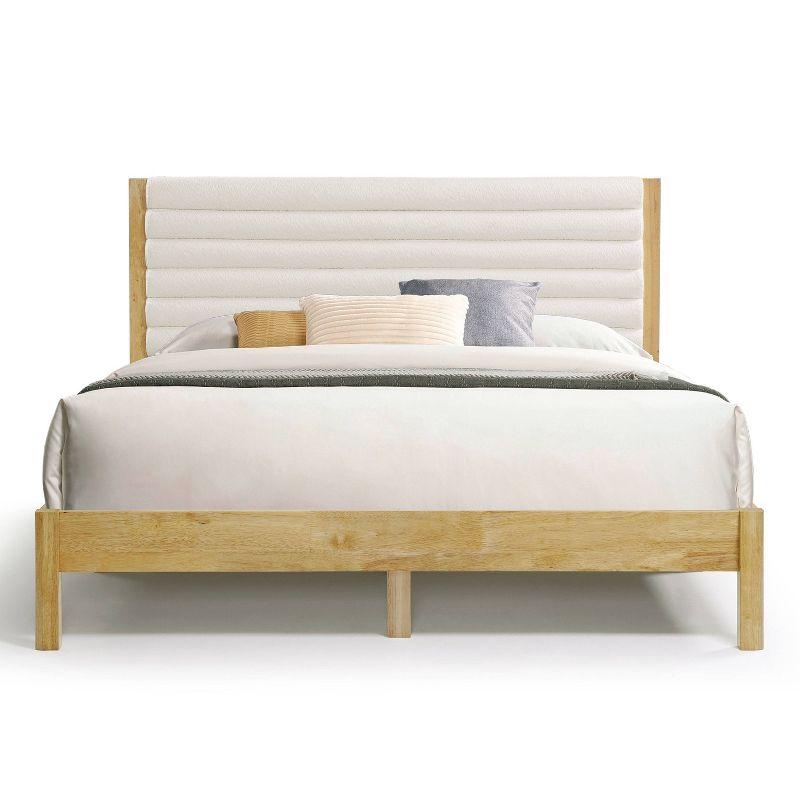 HOMES: Inside + Out Queen Belna Platform Bed with Boucle Upholstery Natural