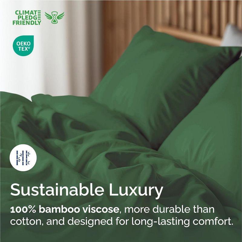 CGK Linens Premium Rayon From Bamboo 4 Piece Deep Pocket Ultra Soft & Cooling Sheet Set