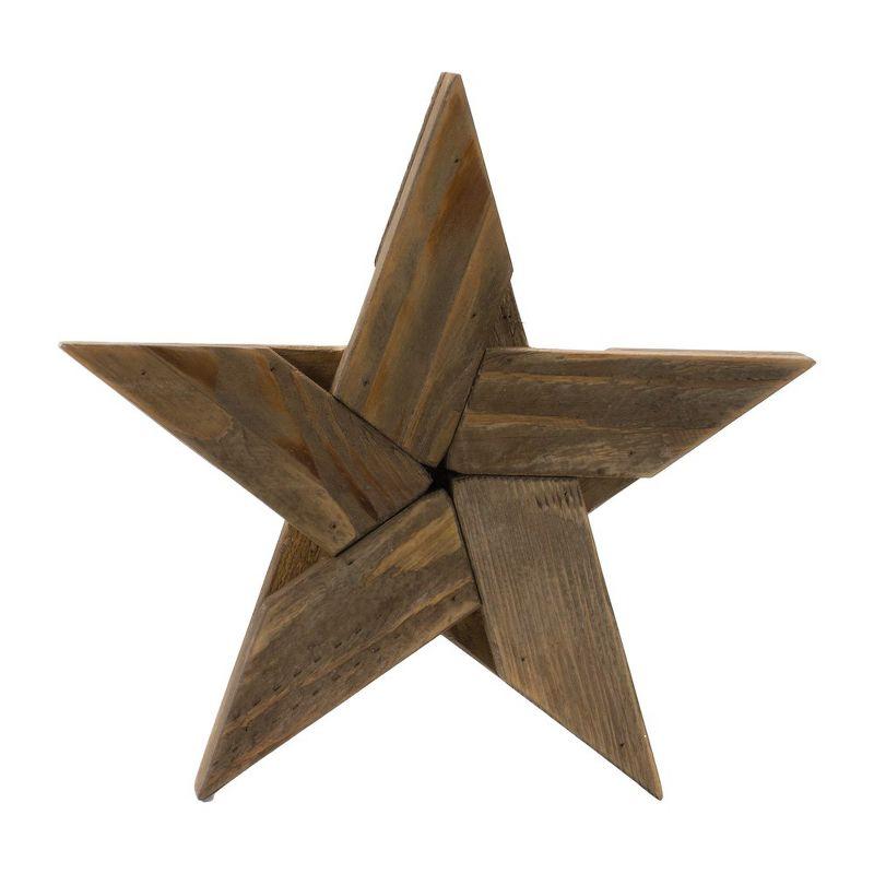 Melrose Pine Wood Star Decor (Set of 2)