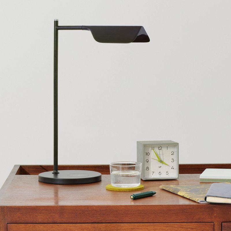 Brightech Leaf 16" Vintage LED Desk Lamp with Wireless Charging Pad, Adjustable Arm, and 3-Way Dimming