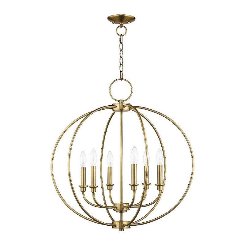 Livex Lighting Milania 6 - Light Chandelier in  Antique Brass