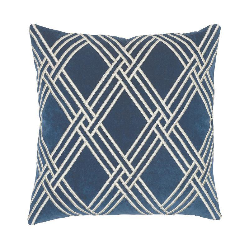 Mavis 18" Embroidered Velvet Square Throw Pillow