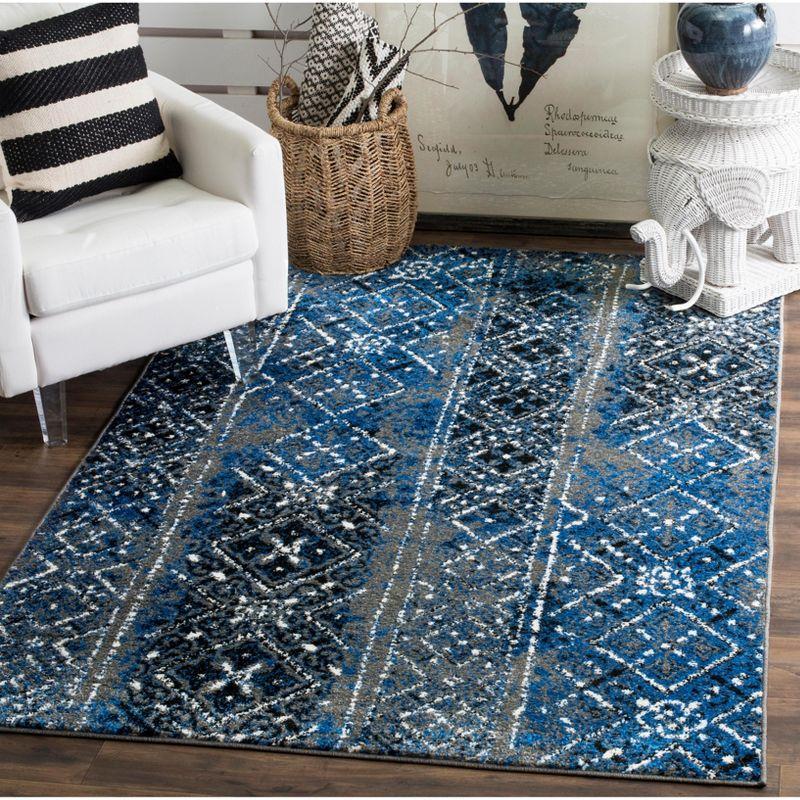 Adirondack ADR111 Non-Shedding Power Loomed Indoor Accent Rug - Silver/Multi - 4'x6' - Safavieh