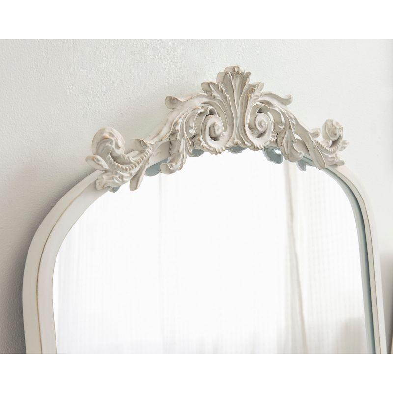 19"x31" Arendahl Traditional Arch Decorative Wall Mirror White - Kate & Laurel All Things Decor: Luxury Glam Style, No Assembly Required