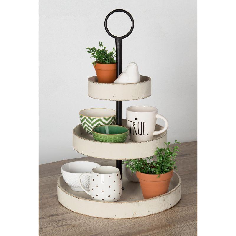 Kate and Laurel Woodmont 3 Tiered Wood Tray