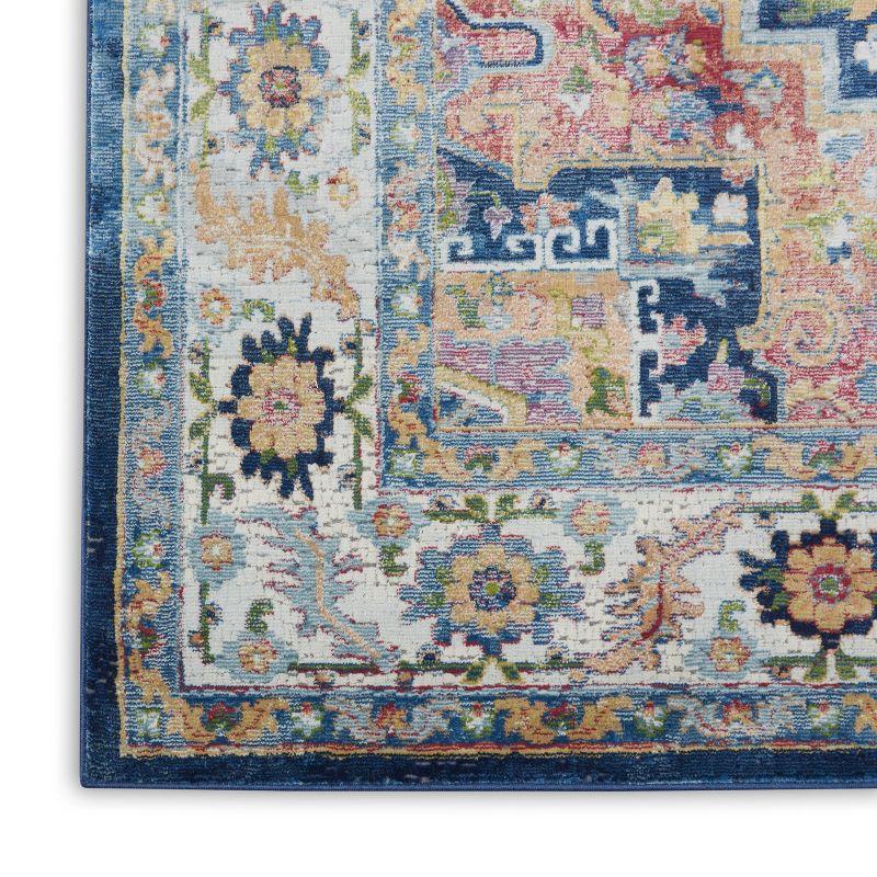 Nourison Global Vintage Center Medallion Indoor Area Rug Blue/Multicolor 7'10" x 9'10"
