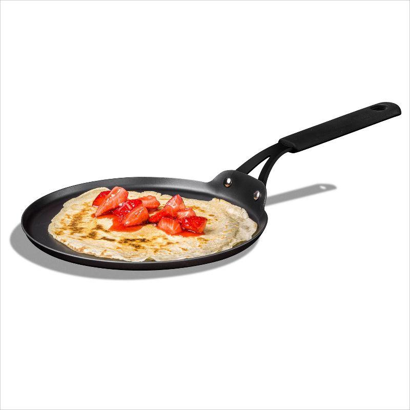 OXO Obsidian Carbon Steel 10" Crepe Pan with Silicone Sleeve