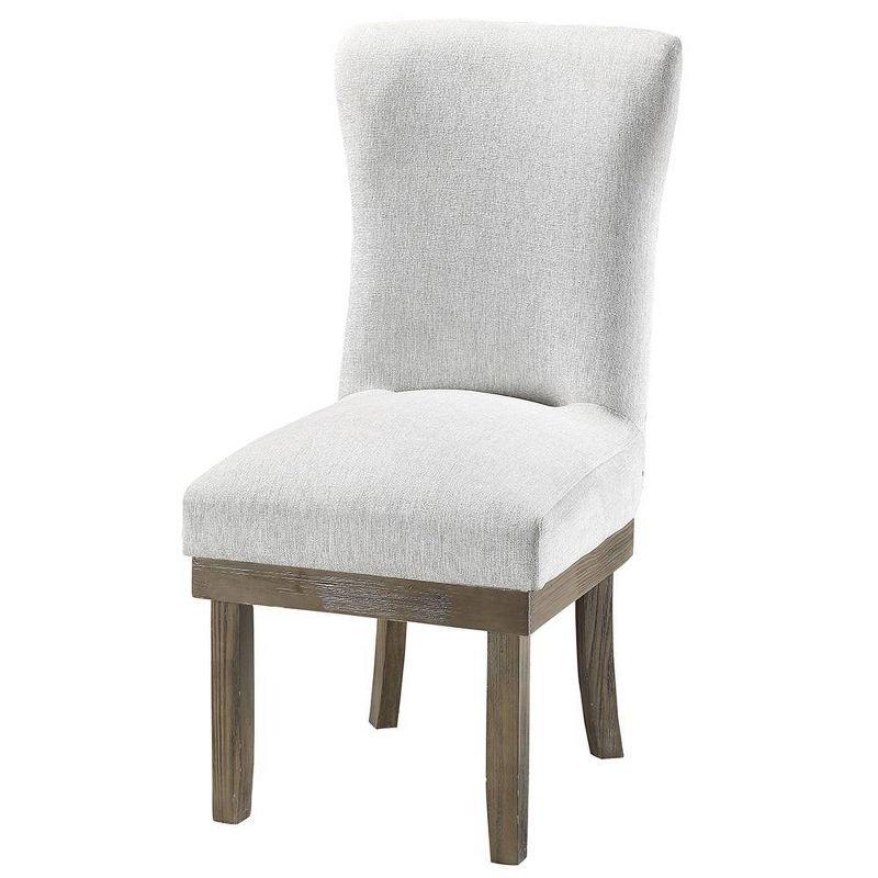 Landon Linen Upholstered Side Chair in Gray