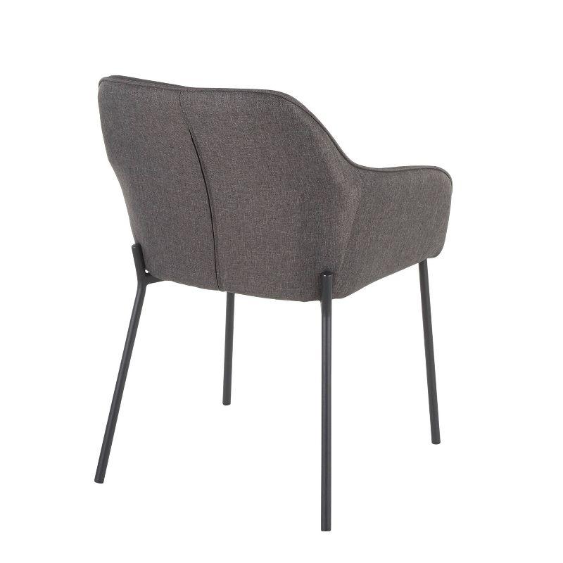 Set of 2 Daniella Contemporary Dining Chairs Charcoal Gray - LumiSource: Upholstered, Metal Legs, Floor Protectors