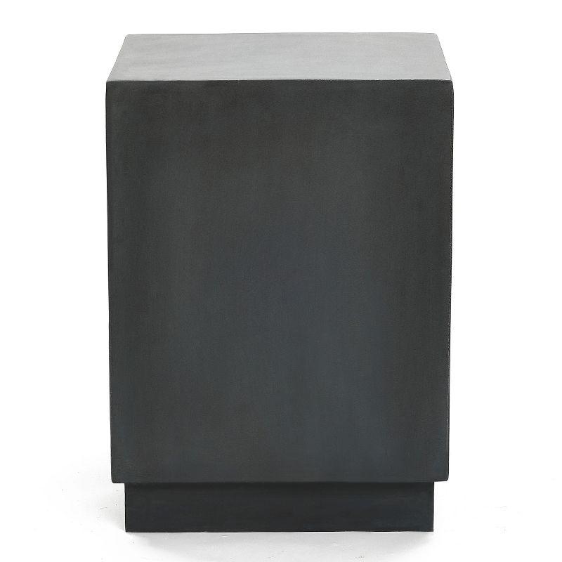 LuxenHome Gray Cement Square Indoor Outdoor Side Table