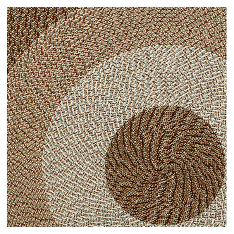 72" x 72" Country Stripe Collection Straw Stripe Reversible Indoor Area Utility Round Rug - Better Trends