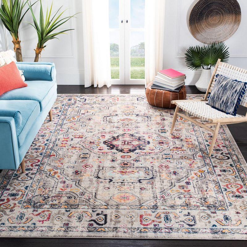 Elegant Grey/Blue Synthetic 9' x 12' Hand-Knotted Area Rug