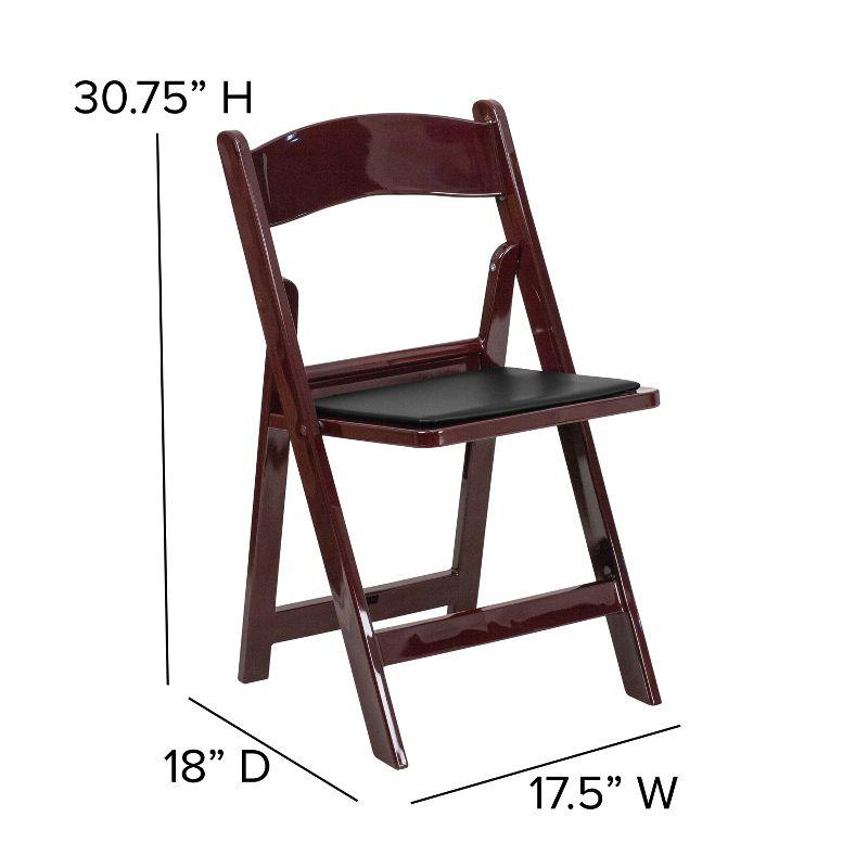 Flash Furniture Hercules Folding Chair - Red Mahogany Resin - 4 Pack 800LB Weight Capacity Comfortable Event Chair - Light Weight Folding Chair