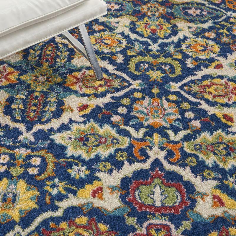 Allur Bohemian Navy and Jewel Tones 6' x 9' Synthetic Area Rug