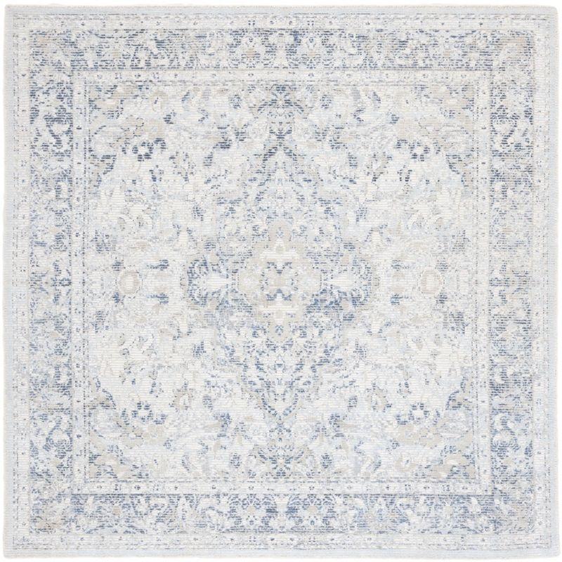 Restoration Vintage RVT704 Hand Loomed Indoor Area Rug - 6'x6' - Ivory/Blue - Safavieh