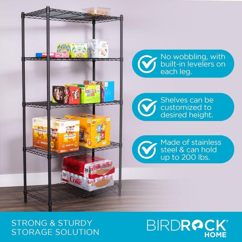 Internet's Best 5-Tier Wire Shelving - Flat Black - Heavy Duty Shelf