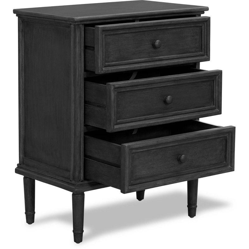 Webster 3 Drawer Storage Cabinet Dark Gray - Finch: Pine Frame, Traditional Style, No Shelves