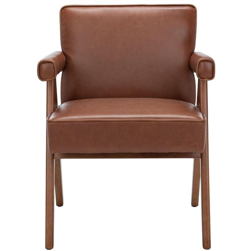 Suri Mid Century Arm Chair - ACH4508 - Cognac/Walnut - Safavieh