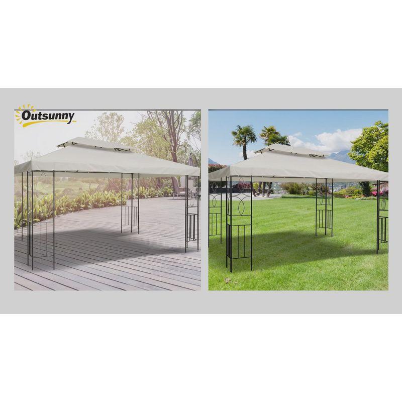 Outsunny Gazebo Replacement Canopy for Model 01 -0153, 2-Tier Top Cover for 9.84' x 9.84' Outdoor Gazebo, Gray (TOP ONLY)