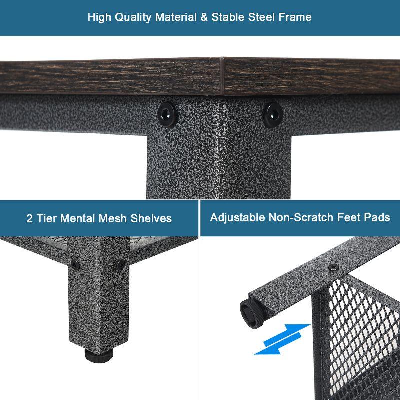 Tangkula 3-Tier Industrial Shoe Rack Entryway Bench with Mesh Storage Shelf