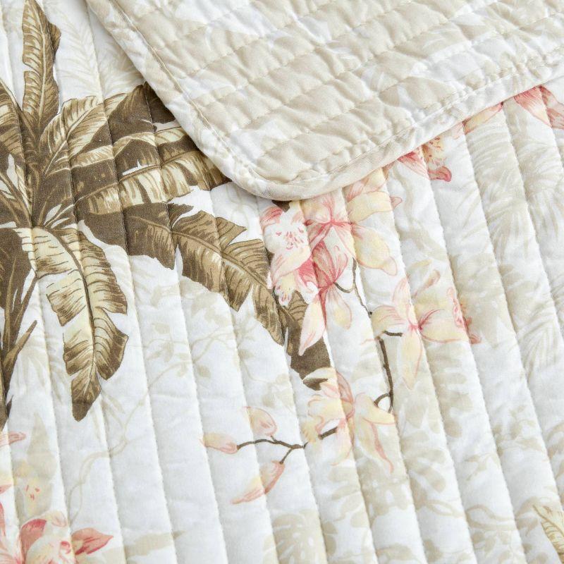 Tommy Bahama Bonny Cove Cotton Reversible Beige Quilt Set