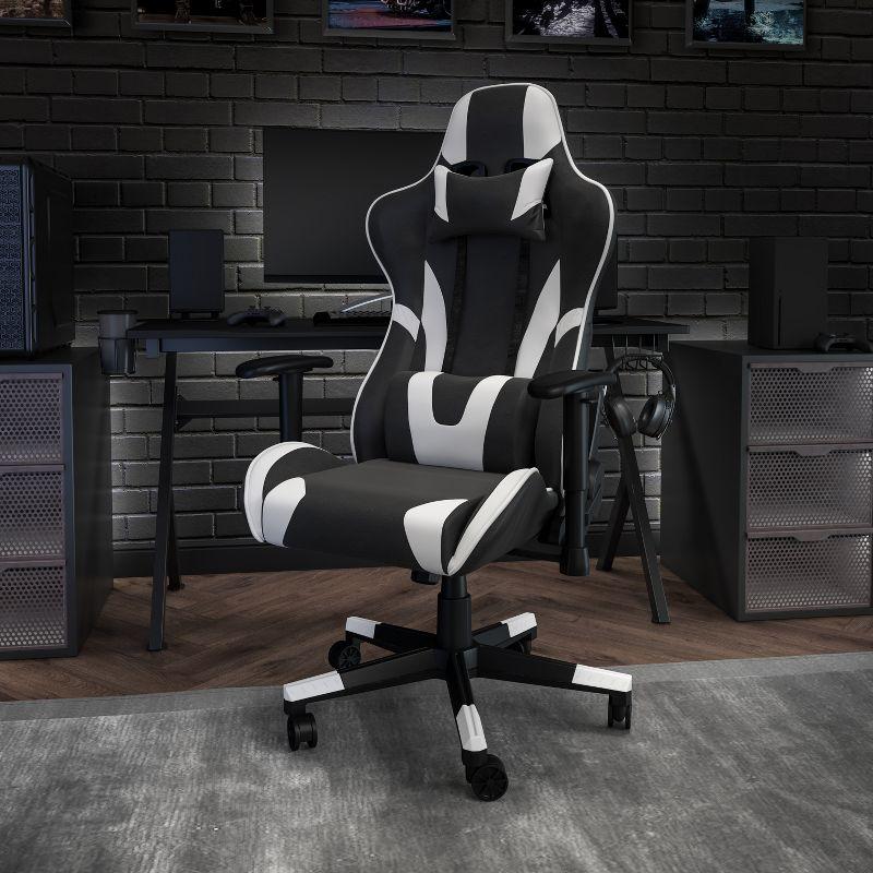 Flash Furniture X20 Gaming Chair Racing Office Ergonomic Computer PC Adjustable Swivel Chair with Fully Reclining Back in Black LeatherSoft