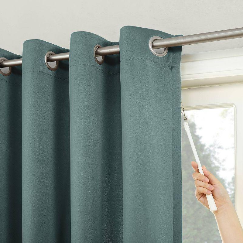 100"x84" Sun Zero Blackout Kenneth Extra-Wide Grommet Sliding Patio Door Curtain Panel Mineral: Energy Efficient, Noise Reduction