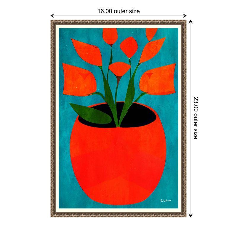 Amanti Art Red Blossoms by Bo Anderson Canvas Wall Art Print Framed 16 x 23-in.